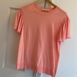 Loft coral knit top